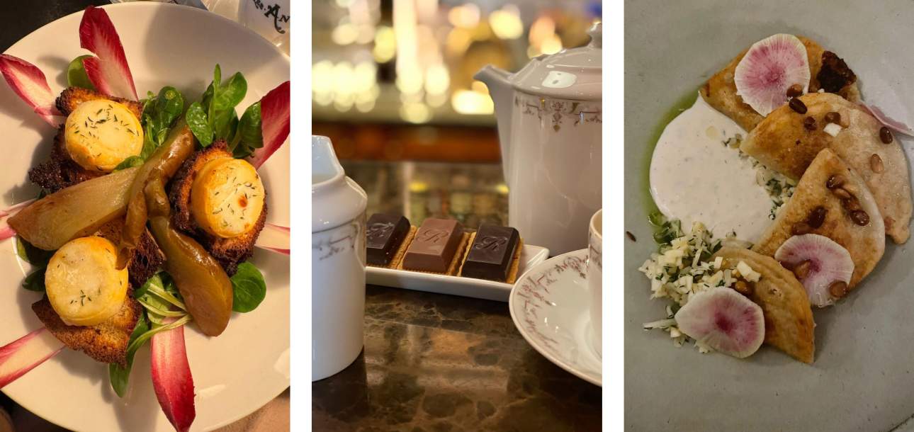 Images of food from Les Antiquaires, Ritz Paris, Ellsworth Paris