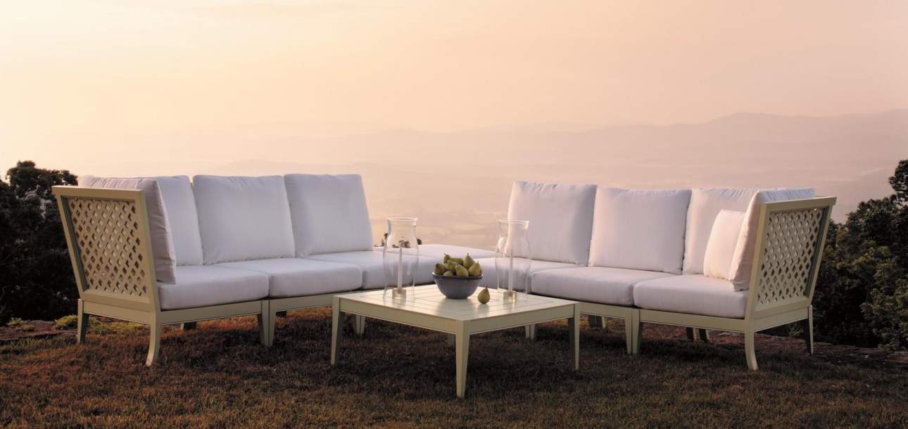 duVal-Alexander collection overlooking the Blue Ridge Mountains at sunset