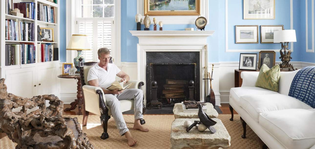 McKinnon and Harris co-founder Will Massie in his living room at home