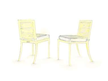 Watercolor of Fayette Dining Side Chair finished in Deco Yellow