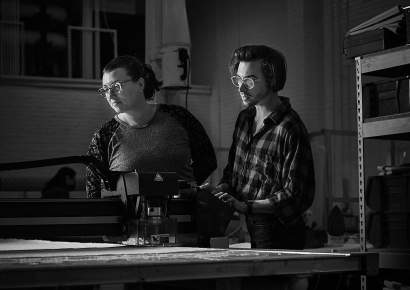 McKinnon and Harris sewists using the CNC machine
