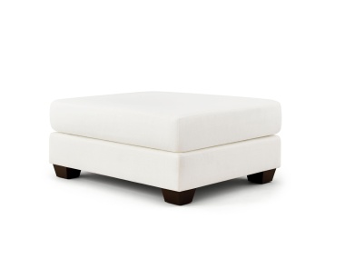 Peristyle Ottoman Shown in La Dolce Vita Swan Fabric