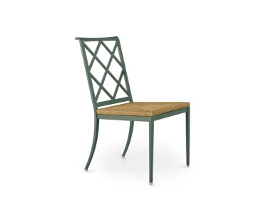 Image of Otey Dining Side Chair with Rush Seat Shown in Atlantic Green