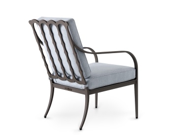Graves Club Chair, Shown in Natural Bronze finish with La Dolce Vita Pickling fabric
