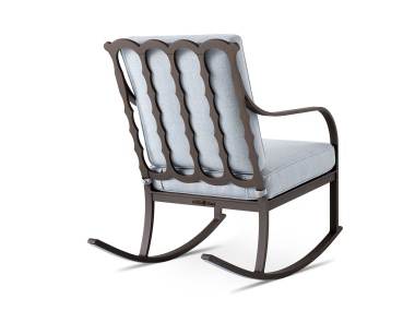 Graves Rocking Chair Shown in Natural Bronze finish with La Dolce Vita Pickling fabric