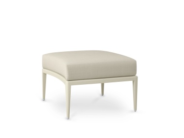 deCamp Lune Ottoman Shown in Goshen Stone finish color with Piume Osprey Fabric