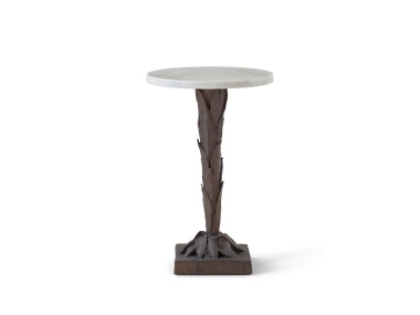 Sculptura N°I Drinks Table Shown in Aegean Bronze Patina with Calacatta Michelangelo Extra Natural Stone Top