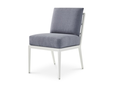 deCamp Dining Side Chair product shot shown in Classic White with Cielo Surf Fabric