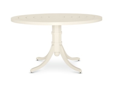Tangier Dining Table with 54" Round Adams Big Top shown in Wicomico White