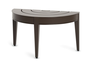 Wyatt Demi-Lune Coffee Table with 30" Adams Big Top shown in Natural Bronze