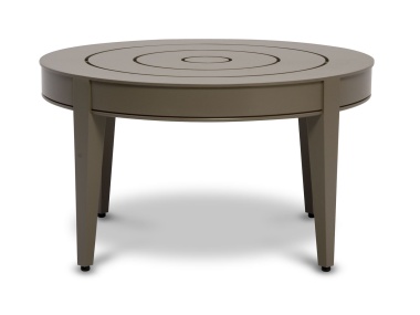 Wyatt Coffee Table with 30" Round Adams Big Top. Shown in Natural Bronze