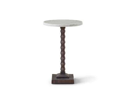 Sculptura N°II Drinks Table Shown in Aegean Bronze Patina with Calacatta Michelangelo Extra Natural Stone Top