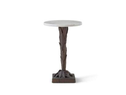 Sculptura N°I Drinks Table Shown in Aegean Bronze Patina with Calacatta Michelangelo Extra Natural Stone Top