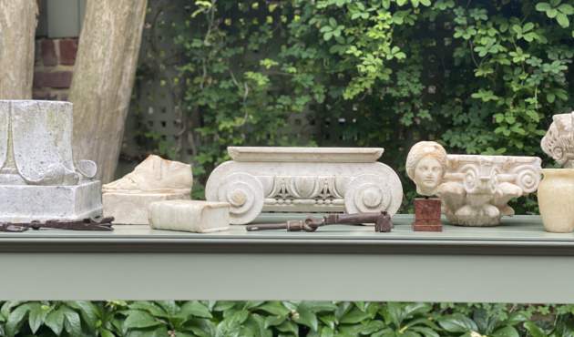 McKinnon and Harris Antiquities in Co-founder Will Massie's Garden