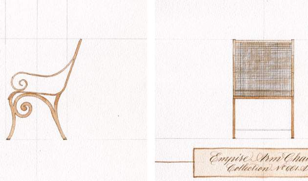 Illustration of McKinnon and Harris Empire Arm Chair