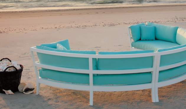 Pharr Curved Sectional Ensemble on a beach