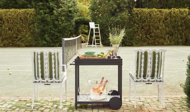 McKinnon and Harris Dr. Johnson Tennis Umpire Chair on a Tennis Court