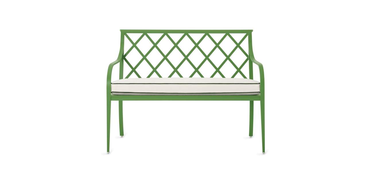Virginia Bench with Otey Back finished in Majesty Palm green finish color