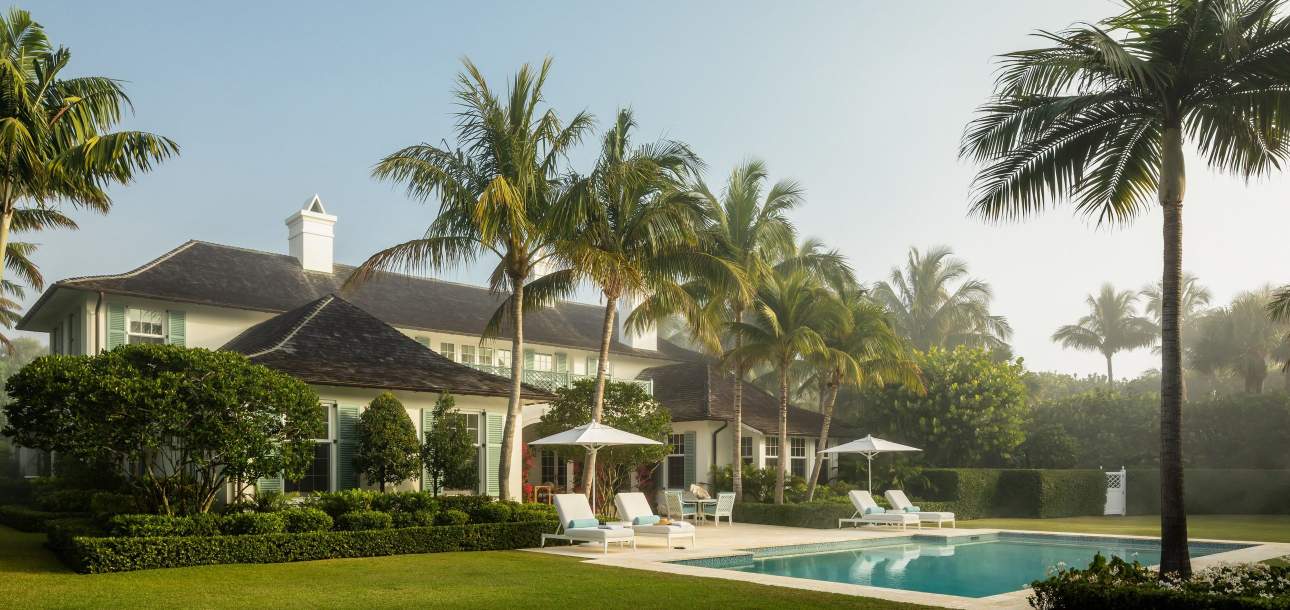 duVal Sun Chaises poolside at a home in Florida. Architecture by Schafer Buccellato Architects