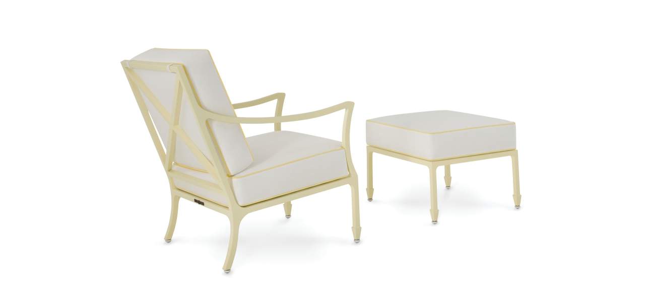 Beaufort Club Chair and Ottoman finished in Deco Yellow