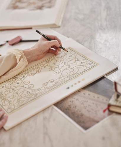 Drawing New Ravenna custom tile pattern for McKinnon and Harris