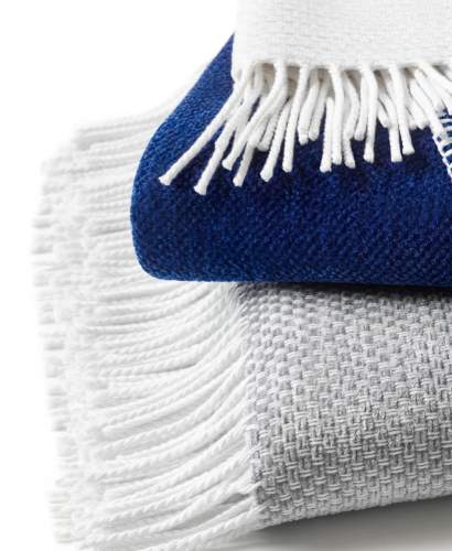 McKinnon and Harris soft and cozy fringe deck blankets