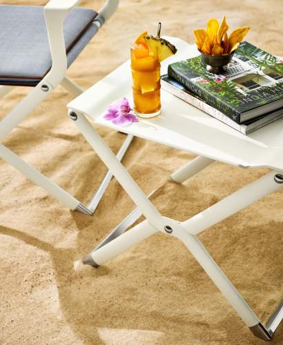 Scout Folding Yacht Table shown in classic white