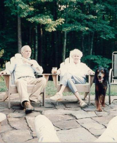 Dr. and Mrs. Massie enjoying time outdoors with Beaufort the dog