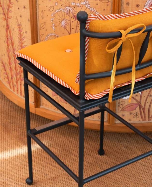 Thirza Tall Chairs around a curved bar at the deGournay LA rooftop, Shown in Tappahannock Green
