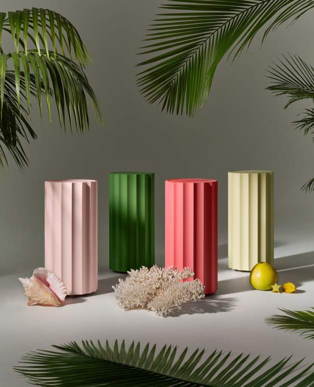 Four Suhling Side Tables in the del Palma Finish Colors