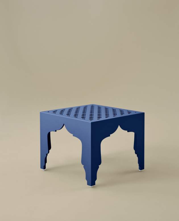 Iznik Side Table in Marrakech Blue