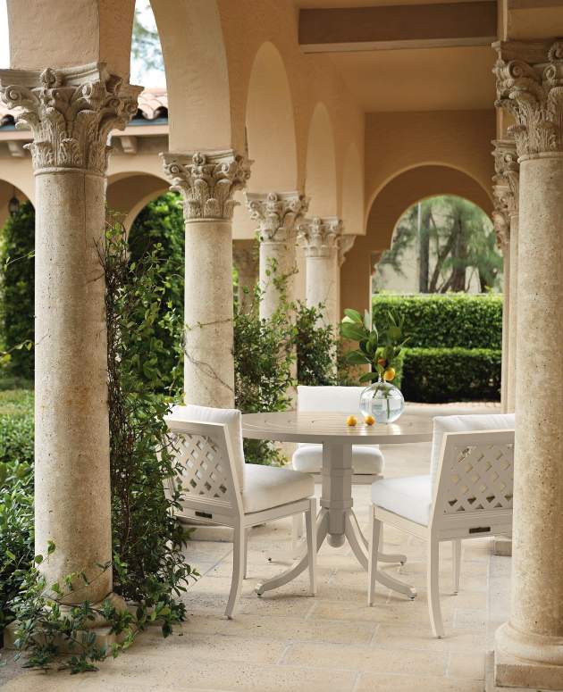 Tangier Round Dining Table with duVal Petite Dining Chairs