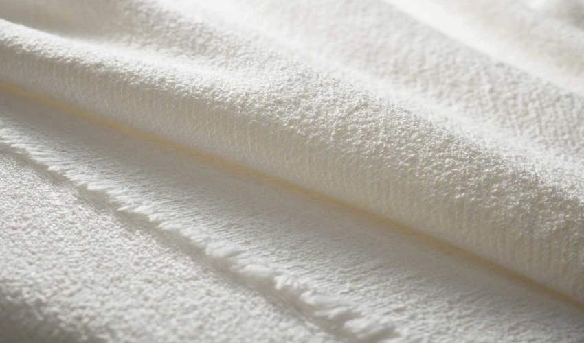 Wavy shot of off-white Caterpillar Swan Fabric