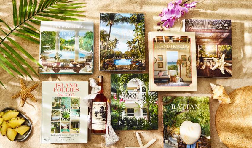 Overlay image of various Bahamas inspired book