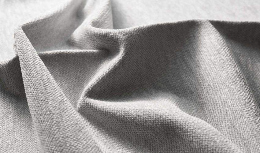 Wavy Shot of Light Gray Fabric Teddy Bear Ash Fabric