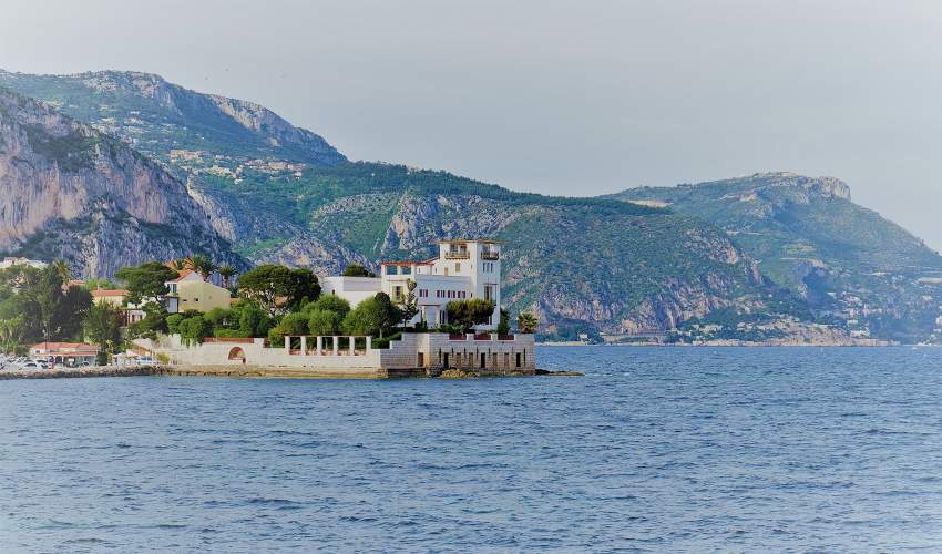 Exterior water view of Villa Kerylos, France