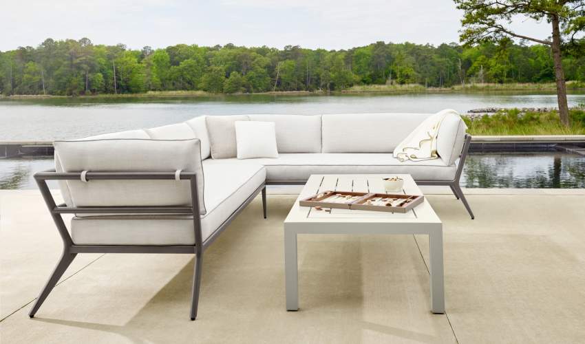 deCamp Sectional Ensemble and Parsons Coffee Table